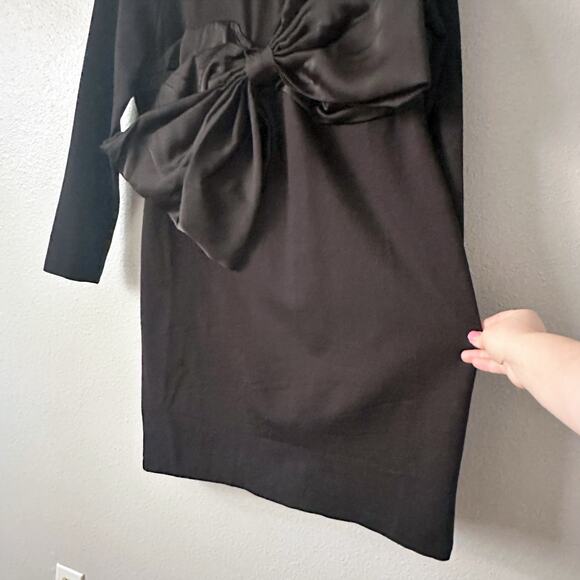 Eloquii Statement Satin Bow Long Sleeve Ponte Dress Women’s Plus Size 16 - Picture 4 of 12